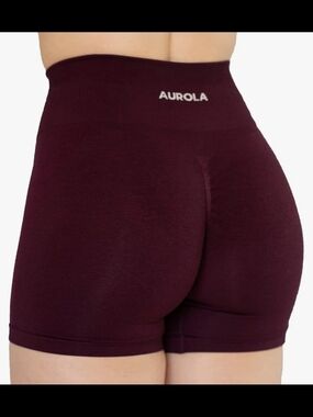 Aurola High-Waist Athletic Shorts - Deep Burgundy